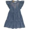Wrangler Girls' Ruffle Sleeve Embroidered Denim Dress -Wrangler || Schleich || ROPER Shop wrangler girls ruffle sleeve embroidered denim dress