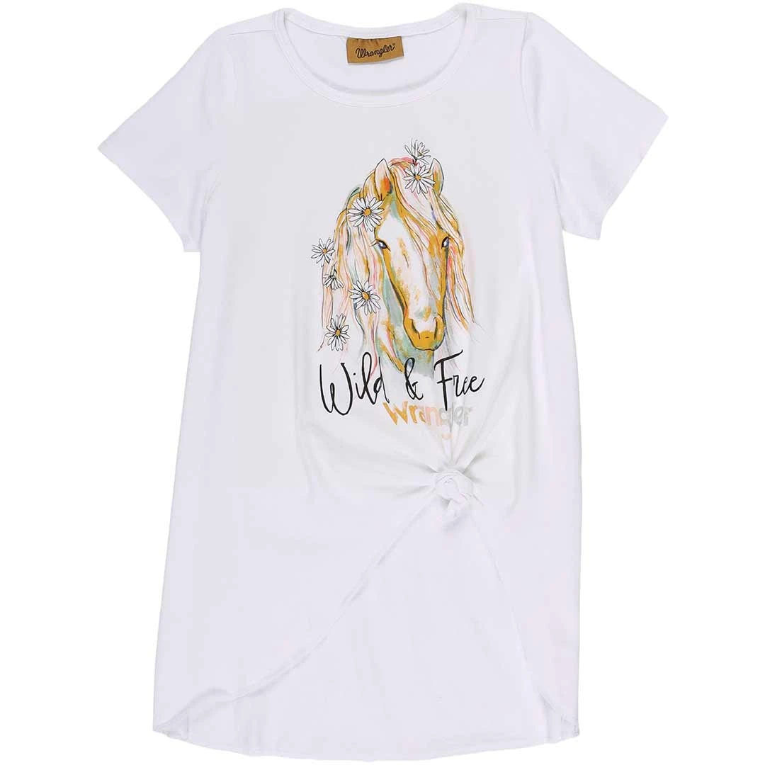 Wrangler Girls' Wild And Free Horse Graphic T-Shirt 3 Wrangler Girls' Wild And Free Horse Graphic T-Shirt